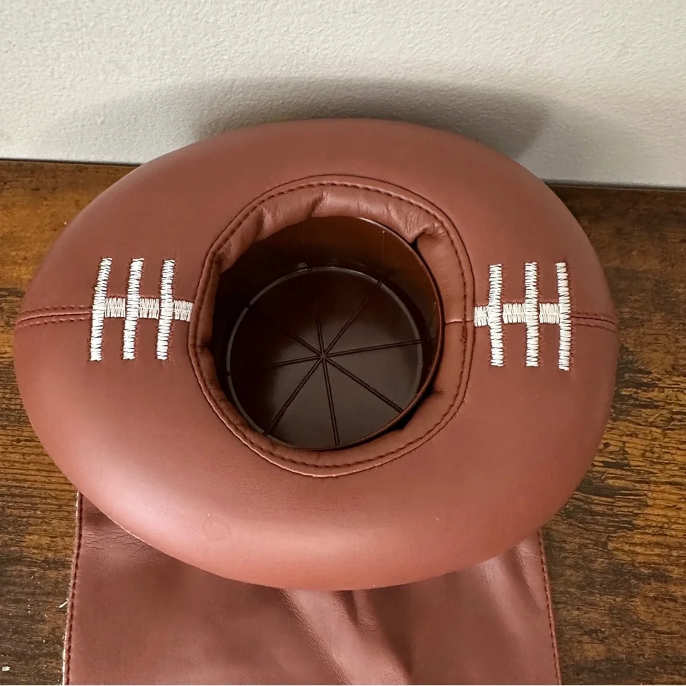 Vintage NFL Armchair Caddy Remote Control Holder Football Cup Holder Brown Plaid